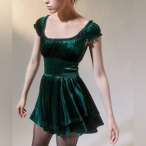 Urban Outfitters | UO Rosie Velvet Romper Dress